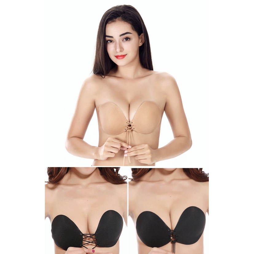 Áo dán nâng ngực Silicon - Áo Bra dán ngực Silicon rút dây hình bàn tay P381