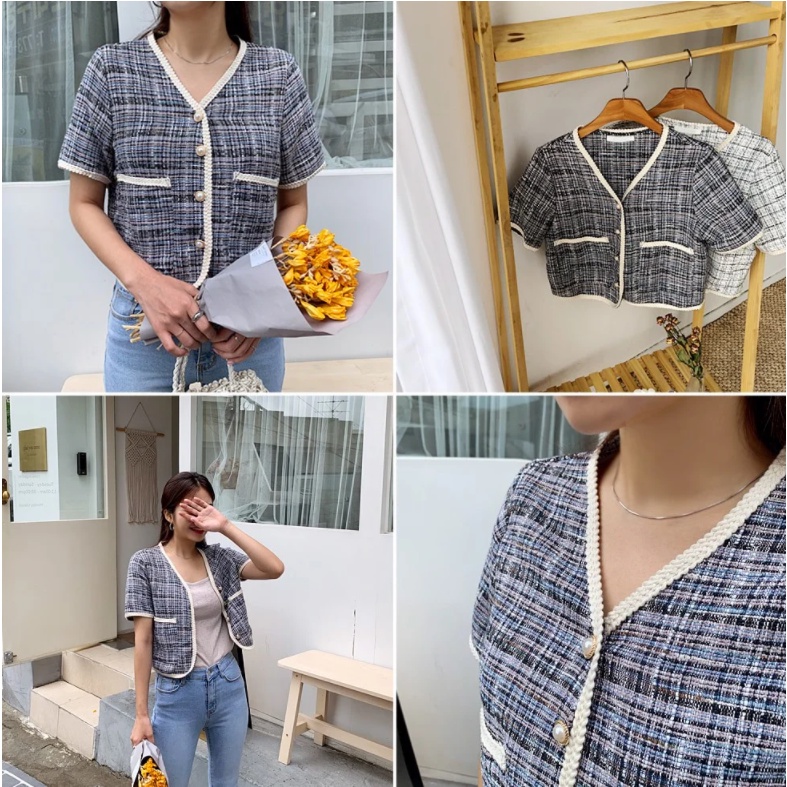 Áo Cardigan Thời Trang ENVYLOOK Half Cardigan Tweet - S119632 GomiMall