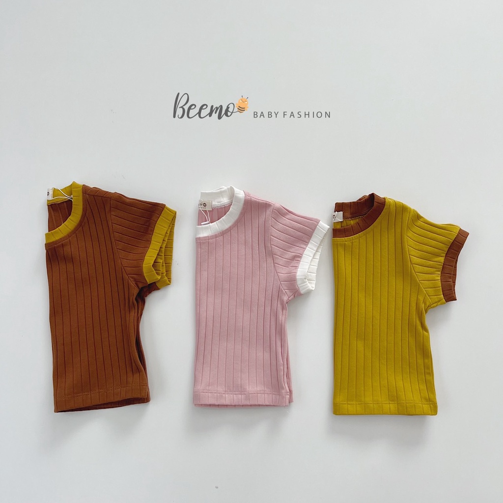 BEEMO - Bộ Cotton Thun Tăm Trơn 3 Màu Cho Bé