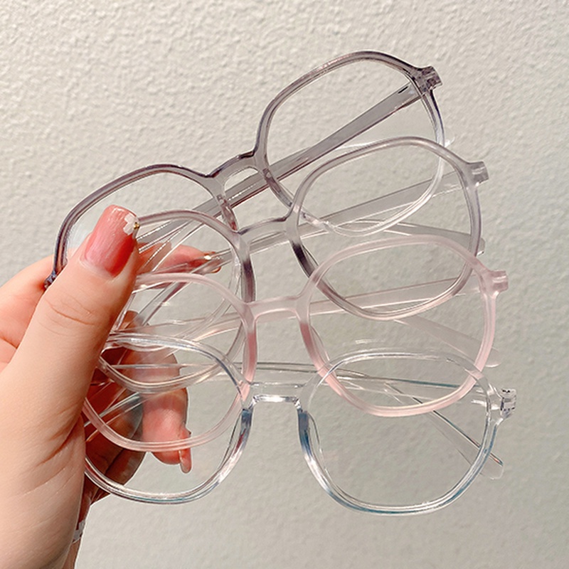 Kính Mắt Gọng Tròn Siêu Nhẹ Không Viền Màu Gradient Phong Cách Hàn Quốc Thời Trang Cho Nữ