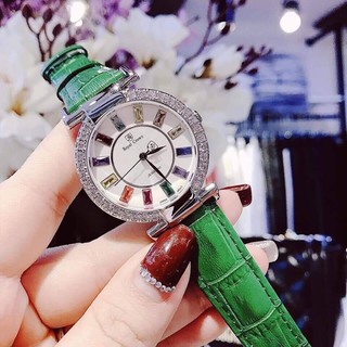 Đồng Hồ Nữ Royal Crown 4604 Dây Da Green Chính Hãng 36mm
