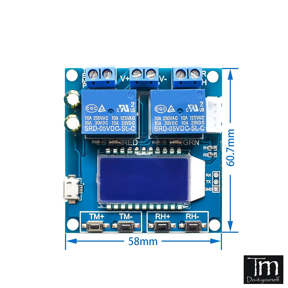 Mạch Điều Khiển Nhiệt Độ - Độ Ẩm Hiển Thị LCD (XY-TR01)