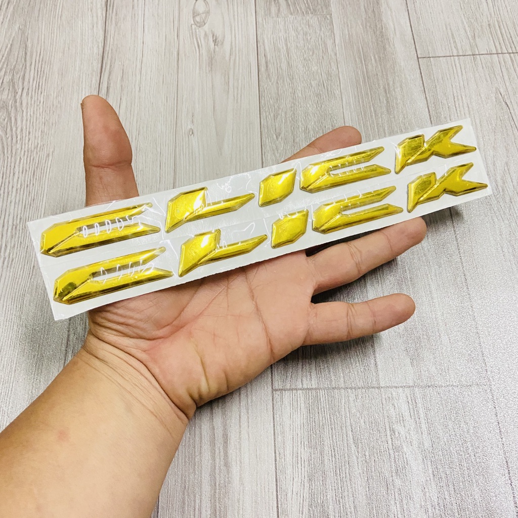 ( CLICK VÀNG ) Bộ tem chữ kèm logo cánh chim chất liệu nhựa dẻo mạ chrome sáng bóng