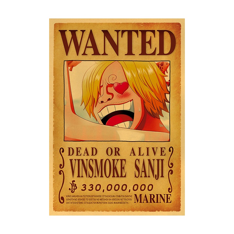 Poster Truy Nã One Piece cập nhật mới nhất - Tranh hoạt hình One Piece dùng trang trí nội thất | Z Decor