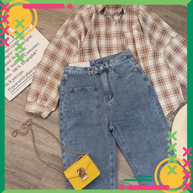 Quần baggy jean hai nút mã 055, kèm hình thật