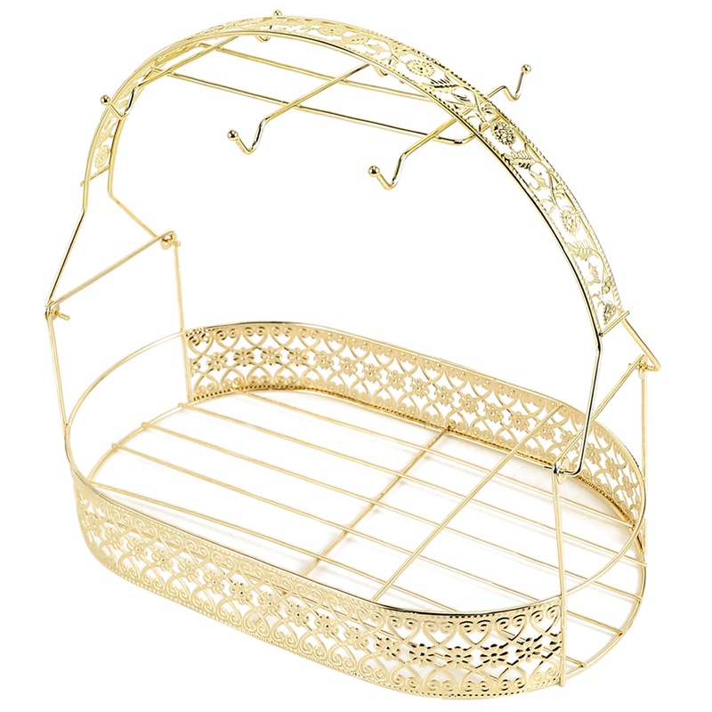 Giá Đỡ Cốc / Đĩa / Muỗng / Nồi Bằng Kim Loại Mạ Vàng Kích Thước Lớn Tiện Dụng