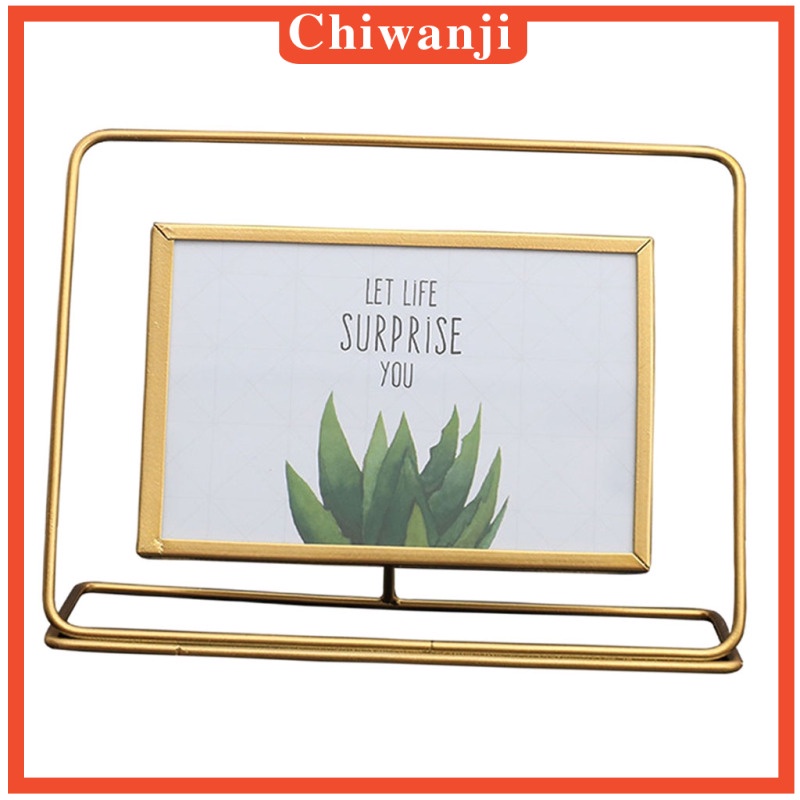 [Chiwanji] Khung Ảnh Bằng Kính Nén Kim Loại Nổi Có Chân Đứng Ngang Hoặc Dọc Để Bàn Số Thẻ