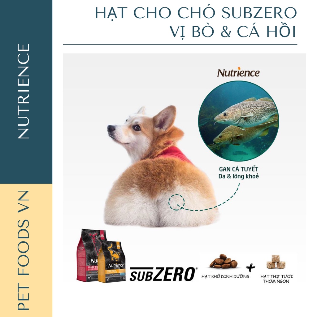 Hạt cho chó NUTRIENCE Subzero Dog 2kg vị Bò &amp; Cá Hồi