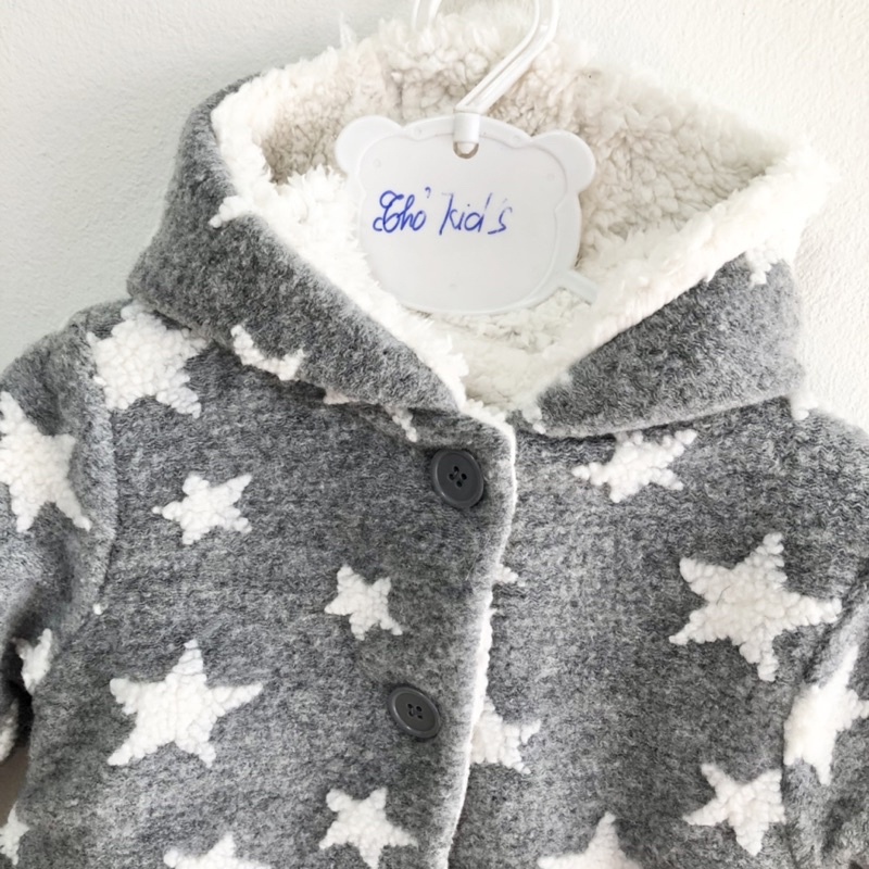Áo khoác nỉ lót lông bé trai bé gái dày ấm-Amystores