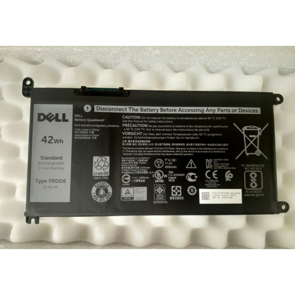⚡️⚡️⚡️ Pin Laptop Dell VM732 WJPC4 1VX1H 0FJMK FDRHM battery for dell 3481 3490 3500 3582 3584 7586 