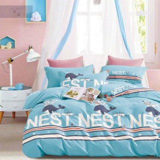 Vải may chăn ga áo gối,gối ôm khổ 2m5 hình cá heo chữ nest