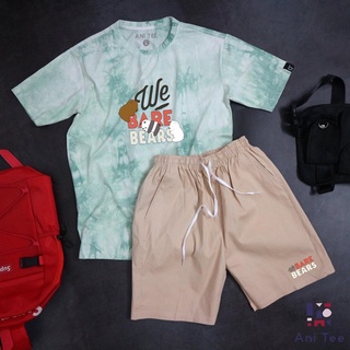 Combo áo loang thun wbb cotton 100% + quần short kaki unisex form rộng