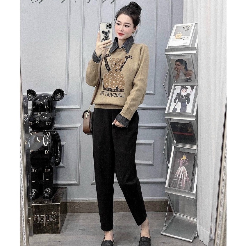 Quần Baggy nữ Dạ tăm. Siêu HOT Chị Em Mặc Đi Làm Đi Chơi. Không no chật hay rộng bụng