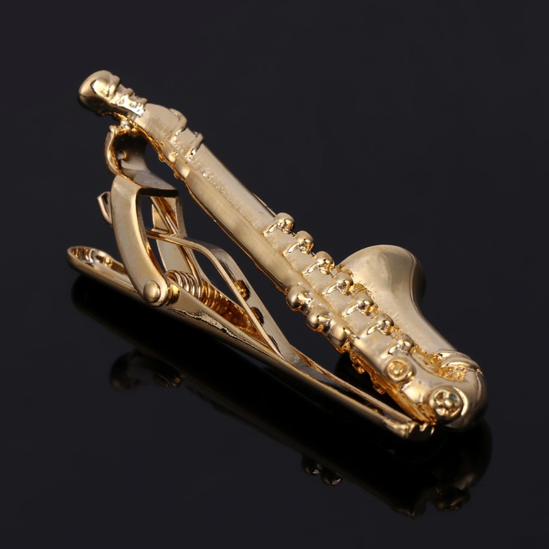 Kẹp Cà Vạt Hình Kèn Saxophone Sáng Tạo