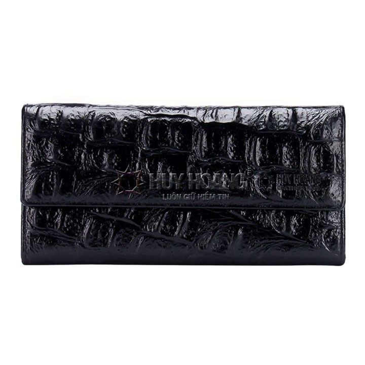 Ví nữ vân cá sấu Huy Hoàng vân lớn 3 gấp màu da, đen, nâu đất, nâu đỏ, vàng bò HP3151-52-53-54-55