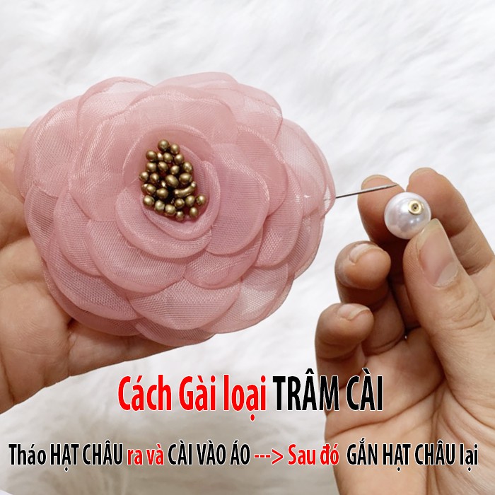 Tag Ghim Hoa Trà Voan Cài Áo Váy Handmade Màu Pastel Cao Cấp - Phụ Kiện Trang Trí Dành Cho Nữ CH006 CH003