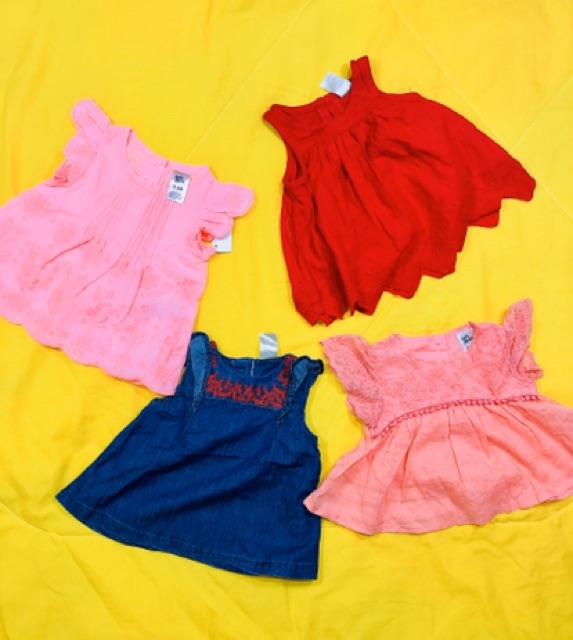 Áo váy hãng Oshkosh xuất dư chất liệu cotton cho bé gái từ 3 tháng đến 5 tuổi