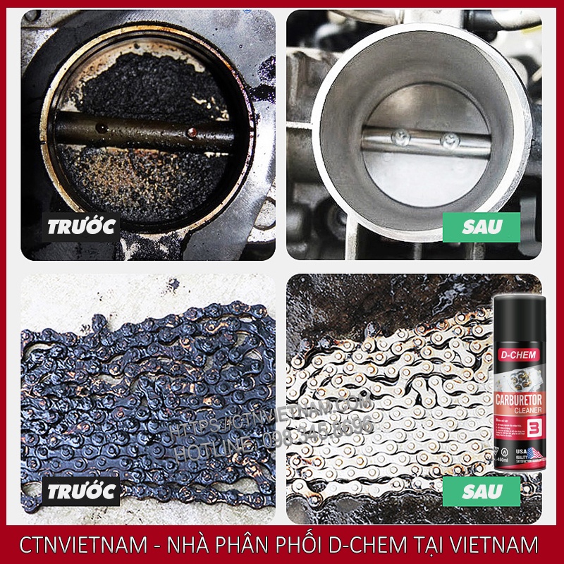 Vệ Sinh Bình Xăng Con D-Chem Vệ Sinh Chế Hòa Khí Xịt Chế Lạc Đà Mạnh Mẽ Không Ăn Mòn Gây Hại Máy Móc