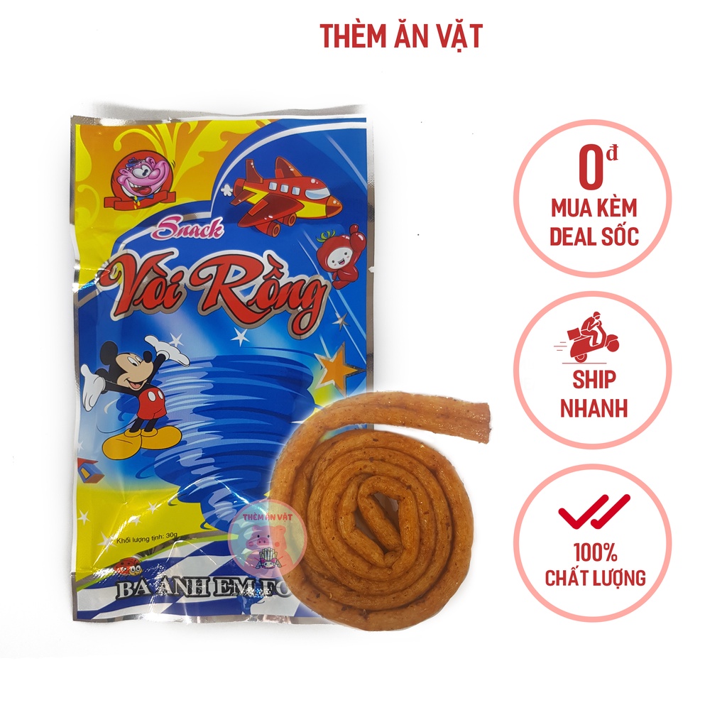 10 Gói Snack Vòi Rồng Hương Vị Cay Cay, Đậm Đà Tuổi Thơ