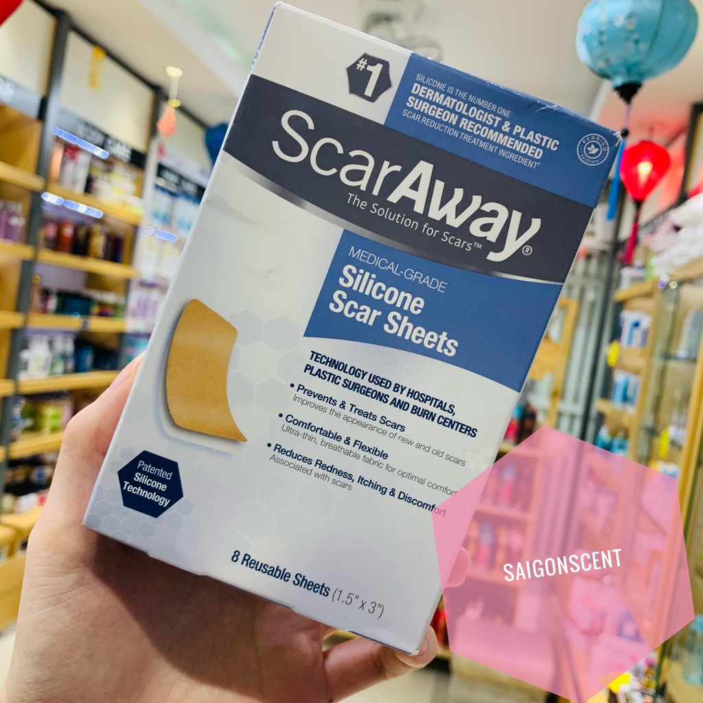 [SaigonScent] Miếng Dán Giảm Sẹo ScarAway Silicone Scar Sheets (8 miếng)