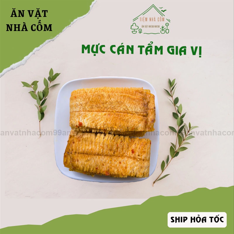Mực cán tẩm gia vị 250g ăn liền, mực khô cán mỏng, đồ ăn thơm ngon - Ăn vặt nhà Cốm