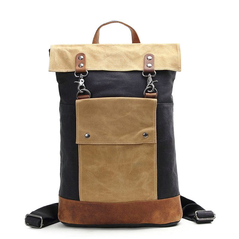 Balo Canvas Da Bò Thật Chống Thấm Nước Cao Cấp BL06 - Du Mục Store