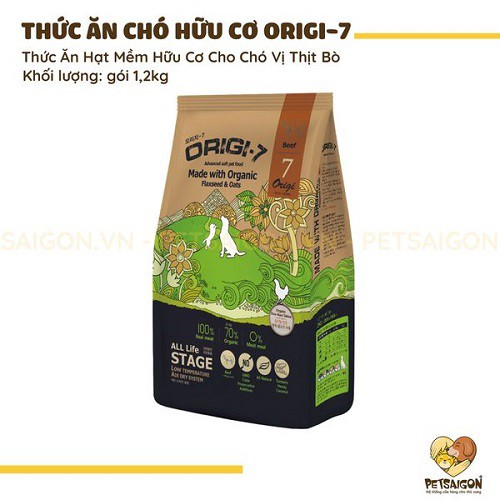 [CHÍNH HÃNG] THỨC ĂN HẠT MỀM HỮU CƠ ORIGI-7 CHO CHÓ - GÓI 1.2KG