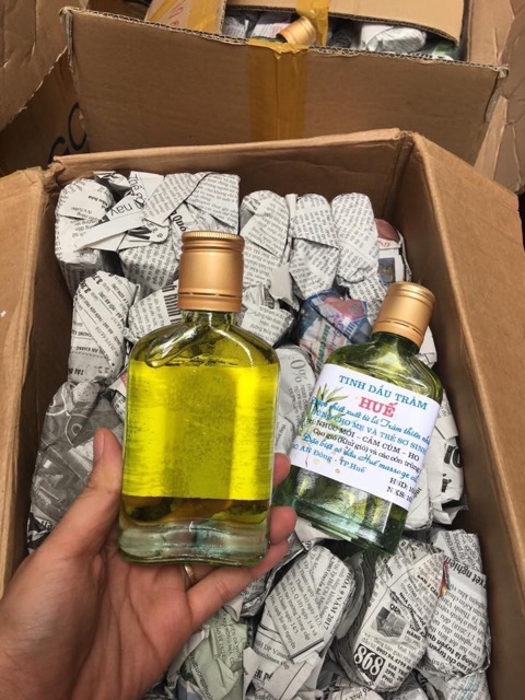 Tinh dầu tràm Huế nguyên chất 100ml lọ dẹt xoa cho trẻ