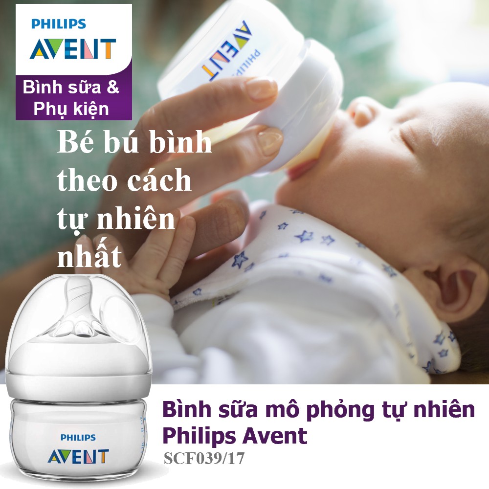 Bình sữa mô phỏng tự nhiên Philips Avent SCF039/17 ( 60ml) cho bé từ 0 tháng tuổi