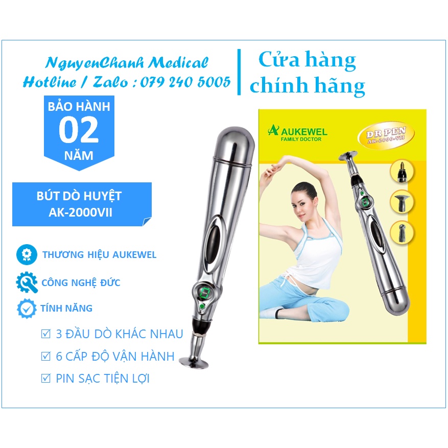 Bút Châm Cứu Xung Điện Bấm Huyệt Aukewel Dr Pen AK_2000VII - Công Nghệ Đức | Bút dò huyệt Châm Cứu, Bút châm cứu Massage