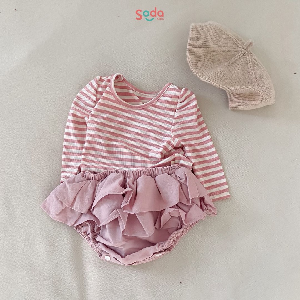 Chân váy cho bé gái  SODA KIDS xòe 2 tầng - liền quần chip chất liệu linen Hàn mềm,mát