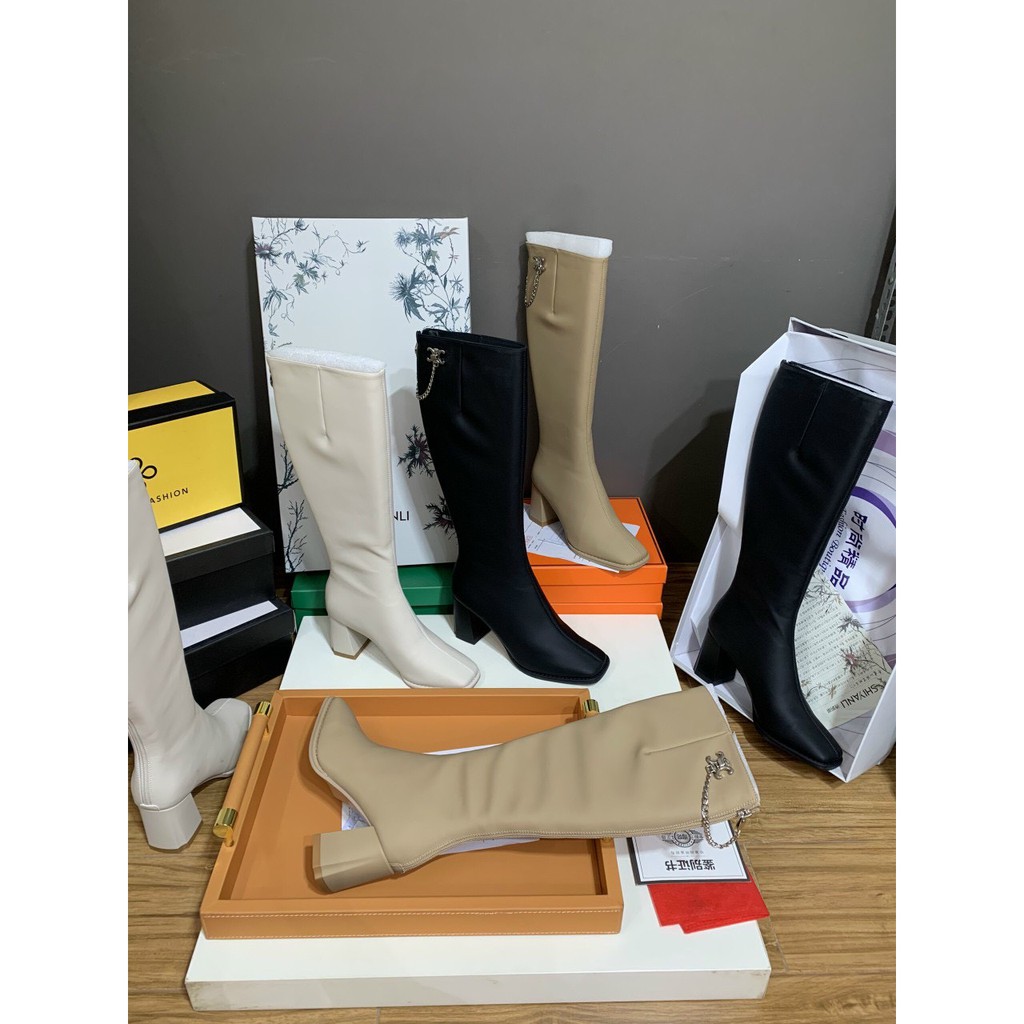 Bốt boot da quai xích tag chanel mẫu mới new 2022 fullbox bill túi giấy ảnh thật