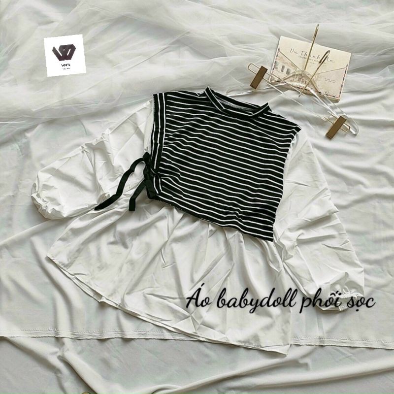 Áo bayby doll phối von áo cực hot (MS: V106042)