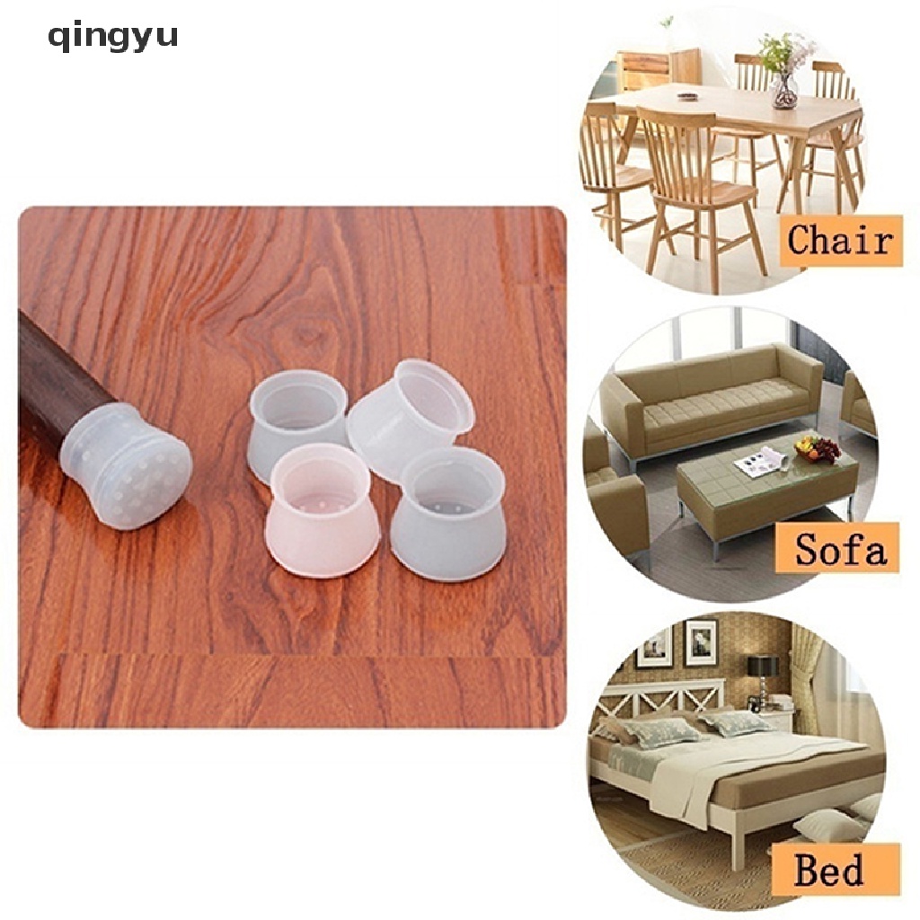 Bộ 8 Vỏ Bọc Bảo Vệ Chân Bàn Ghế Bằng Cao Su Chống Trượt Tiện Dụng