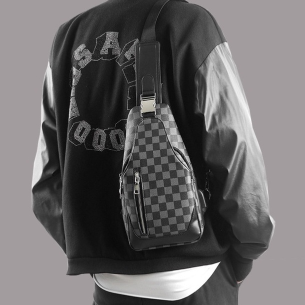 Túi đeo chéo lv nam nữ đẹp RIKY túi bao tử nam nữ phong cách thời trang đeo vai unisex