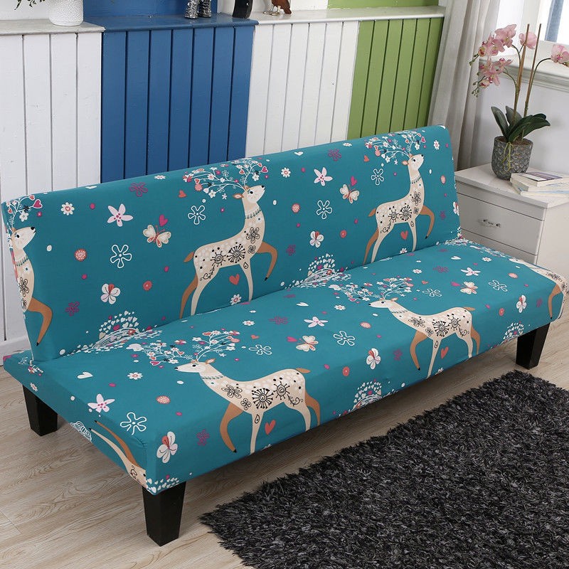 Tấm bọc ghế sofa gập/đầu giường chất vải co giãn thiết kế xinh xắn thích hợp 4 mùa