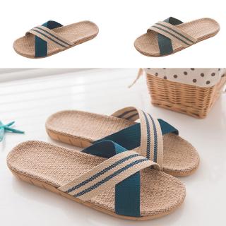 Dép đi biển vải lanh đế bằng chống trượt thời trang dành cho nam