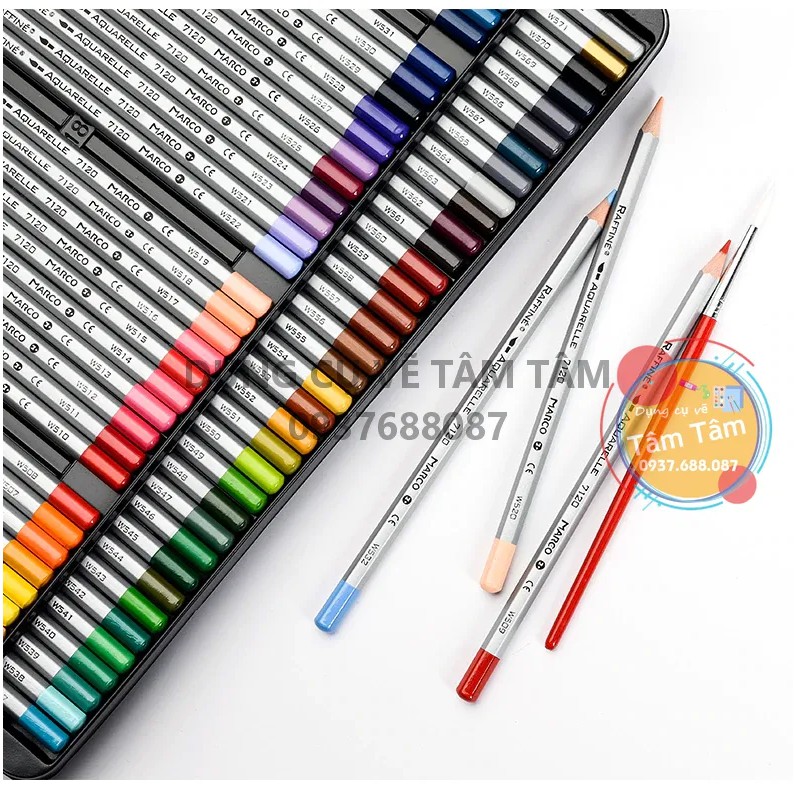[ TÂM TÂM ]-Chì màu nước Marco Raffine 72 màu-