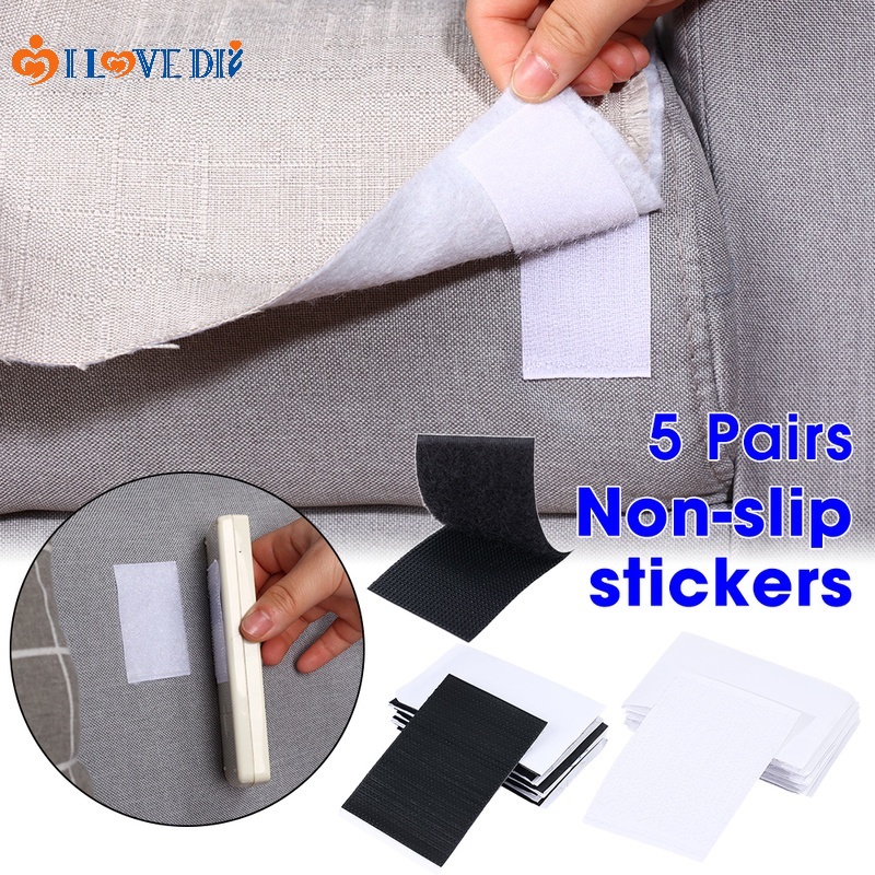 Bộ 5 Cặp Miếng Dán Cố Định Tấm Trải Giường/Sofa Chống Trượt Hai Mặt Không Để Lại Dấu