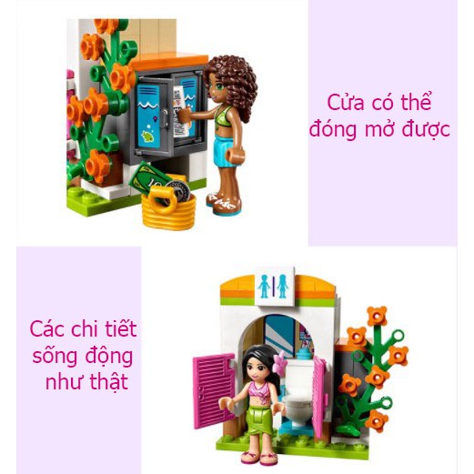 (768 mảnh) Đồ chơi xếp hình lắp ráp Đồ chơi lego bé gái lego friends khu vui chơi mùa hè CHO BÉ PHÁT TRIỂN TƯ DUY