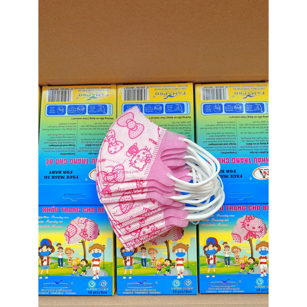 Khẩu trang trẻ em thuộc công ty Cửu Long hộp gồm 10 cái chất liệu 3 lớp | BigBuy360 - bigbuy360.vn
