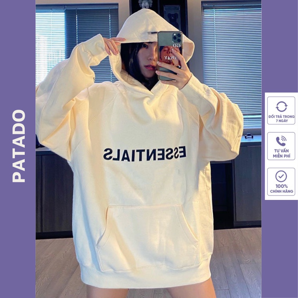 Áo hoodie essentials áo hoodie nỉ bông nam nữ cao cấp in essential có mũ dài tay top xu hướng 2022