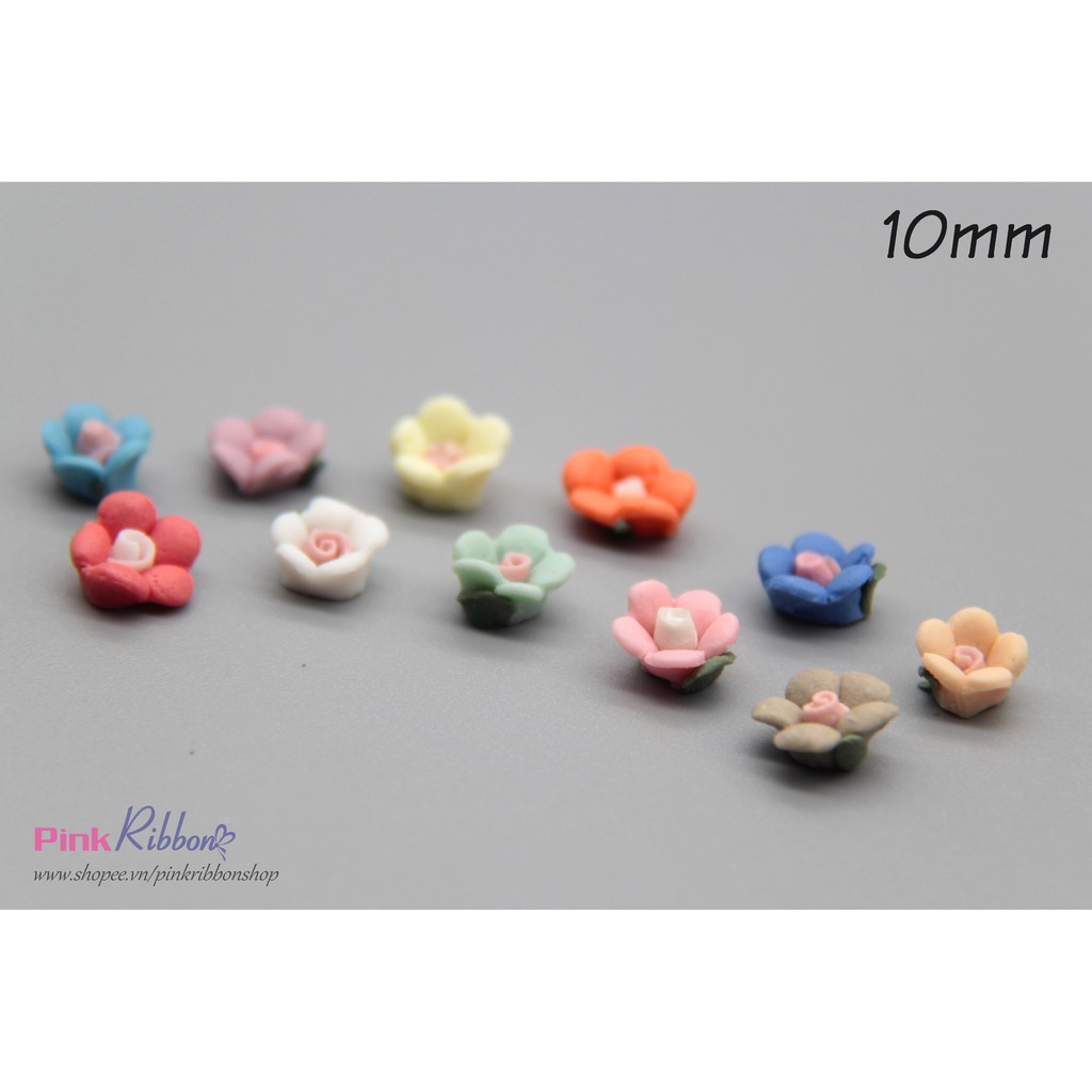 Hoa gốm nhí cỡ 10mm - Set 10 bông
