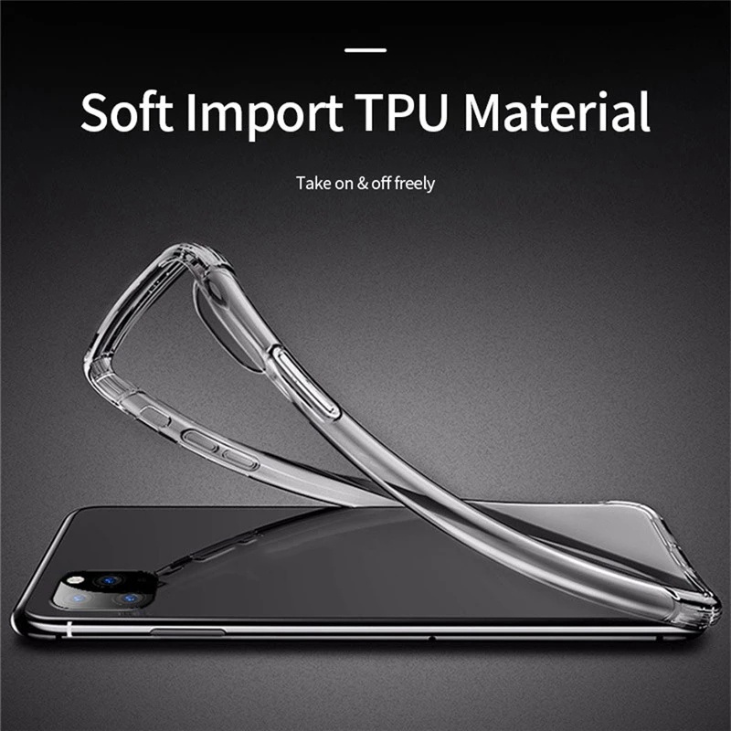 Transparent anti-drop silicone phone case for iPhone 11 11 Pro 11 Pro max X XS XR XS Max 8 7 6 6S Plus