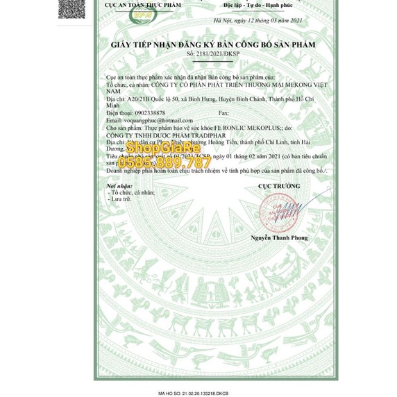 Fe Ronlic Mekoplus bổ sung sắt và acid folic, giảm thiếu máu do thiếu sắt, hỗ trợ quá trình tạo máu