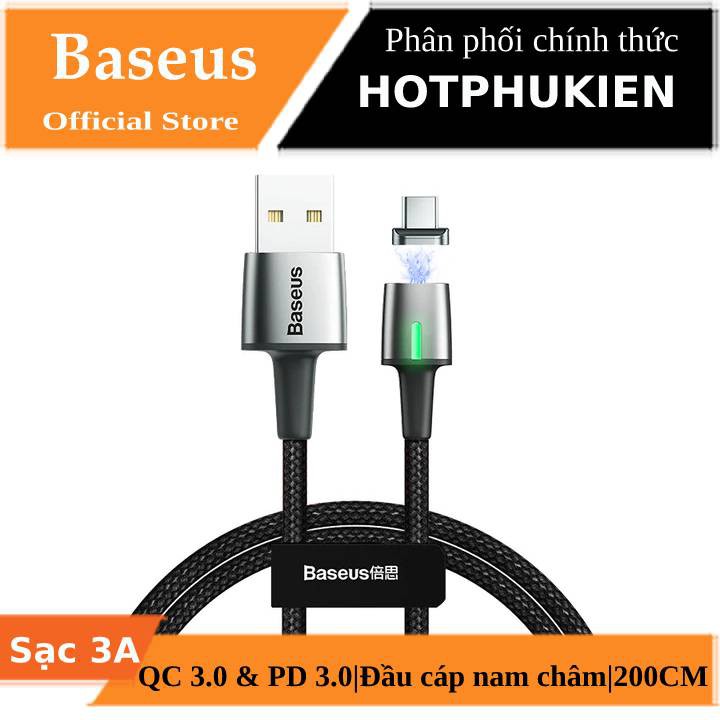 Dây cáp sạc nhanh từ tính cổng Type-C dài 200CM hiệu Baseus Zinc Magnetic Cable Series 2 - Hàng chính hãng