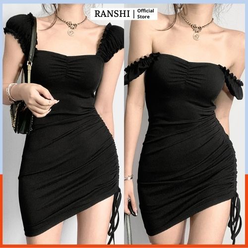 Váy Body Cao Cấp JEMPU RBD004 Mặc Hai Dáng Ôm Sát Quyến Rũ Có Dây Điều Chỉnh Độ Dài Chất Co Giãn Thoải Mái RANSHI