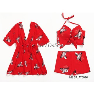 Bikini 3 mảnh chất đẹp, màu đỏ