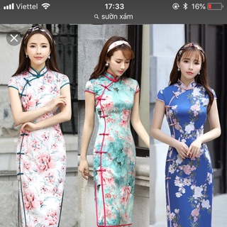 Sườn xám đơn C Thu Nguyệt