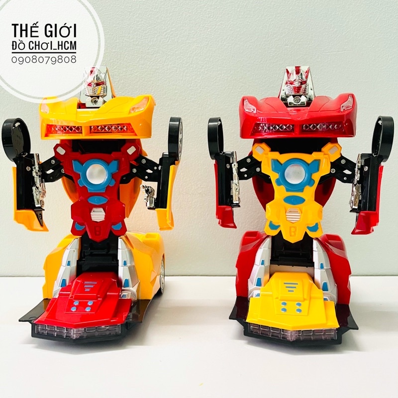 [Ô TÔ BIẾN HÌNH-XOAY] Đồ chơi xe ô tô biến hình robot có đèn nhạc khi chạy rất đẹp dành cho bé thích mô hình xe robot.